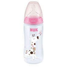 NUK First Choice+ Nappflaska Flow Control 300 ml Rosa